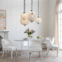 Chaise de salle à manger Emilie Barrel Back en porcelaine velours tourterelle finition blanche style français bois de chêne massif rembourré pour salons