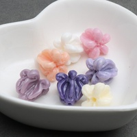 Manik-manik Bunga Mahkota Resin Warna Ivory Pink Ungu Hawaii Terbaru
