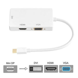D1338 어댑터 허브 3 in 1, MiniDisplayPort la DVI/VGA/HDMI, 미니 dp to HD MI + VGA + DVI 어댑터 케이블 - Product Image 3