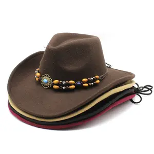 Custom Cowboy Hat Sombreros Wholesale Flexible Brim Dallas Western cowboy hat with silicone bead