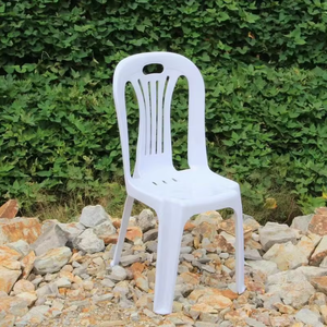 Açık gece pazarları için ucuz hafif taşınabilir beyaz istiflenebilir plastik yemek sandalyesi barbekü gıda tezgahları parkı kolsuz - Product Image 2