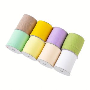 ไหมพรมโพลีเอสเตอร์สีนมขนาด 6 มม. ม้วนใหญ่ สำหรับงานแฮนด์เมด DIY ทำโบว์ผูกผม ตกแต่งงานแต่งงาน สีพื้น กึ่งโปร่งแสง - Product Image 5