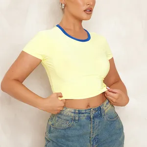 OEM impression personnalisée bébé t-shirts y2k mode sonnerie tee crop top chemise crop tops pour les femmes en gros