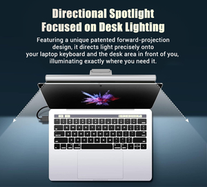 Lampe LED pour écran d'ordinateur portable PC, protection des yeux, contrôle tactile, gain de place, bureau à domicile, barre lumineuse pour écran à intensité variable - Product Image 3