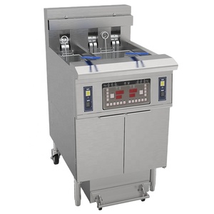 Vente directe d'usine, friteuse électrique de haute qualité, friteuse à poulet pour restauration rapide, friteuse ouverte à trois cylindres avec système de filtration d'<span class=keywords><strong>huile</strong></span> - Product Image 1