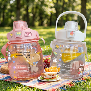 High-Appearance Large-Capacity Wide-Bodied Portable Leak-Proof Cartoon Design Plastic <strong>Water</strong> <strong>Bottle</strong> Crossbody <strong>Strap</strong> for Kids Boys - Product Image 2