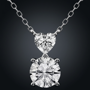 Pendentif en diamant en forme de cœur et de cercle, bijoux fins de luxe, collier de mariée, cadeau pour femmes - Product Image 2