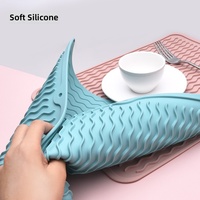 Grand dessous-de-plat carré en silicone, résistant à la chaleur et imperméable, épais, antidérapant, pour plats et tasses chauds de cuisine