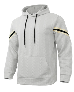 Pull à capuche pour homme tendance sport d'extérieur en jacquard lourd et chaud pour l'automne et l'hiver - Product Image 3