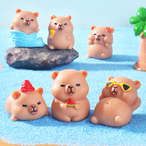 Figuras de Capibara de Resina en Miniatura al por Mayor, Estilos Surtidos para Micropaisajes, Decoración de Jardines de Muñecas, Manualidades DIY, OEM Personalizado - Product Image 4
