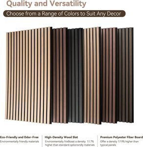 Panneaux muraux acoustiques modernes à lattes de bois pour chambre à coucher à absorption acoustique - Product Image 6