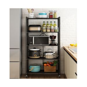 Estantes plegables de 5 capas <span class=keywords><strong>para</strong></span> cocina, organizador plegable <span class=keywords><strong>para</strong></span> almacenamiento del hogar, estantes retráctiles de metal con ruedas <span class=keywords><strong>para</strong></span> sala de estar - Product Image 2