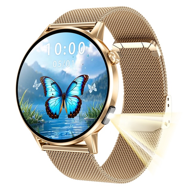 2025 Women Health Smart Watch G34 UV Flashlight Stress Monitoring  Thin Body AI Assistant IP68 Waterproof Smart Watches