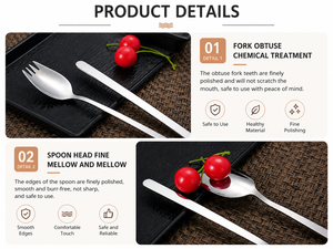 410 Stainless Steel Spork Long Handle Mirror Polish Modern Minimalist Design Presents Serving Spoon Set Dishwasher Safe - Product Image 2