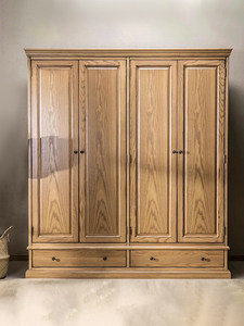 <span class=keywords><strong>Armoire</strong></span> sur mesure en bois massif de style campagnard américain, <span class=keywords><strong>4</strong></span> <span class=keywords><strong>portes</strong></span>, chêne cerisier, pour chambre à coucher - Product Image 4