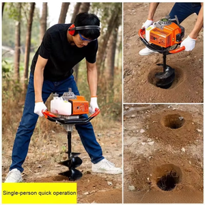 Máquina perforadora de tierra a gasolina de alta potencia para agricultura, ideal para plantar huertos y cavar postes, con certificación CE - Product Image 2