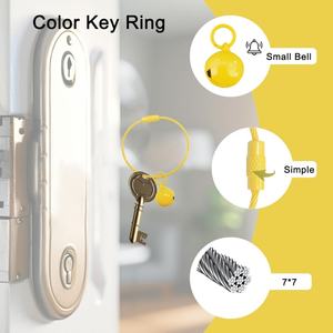 Llavero de cable de acero inoxidable con recubrimiento de color y cascabel - Product Image 2