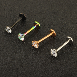 316L thép không gỉ Zircon Lip <span class=keywords><strong>Stud</strong></span> mũi <span class=keywords><strong>Stud</strong></span> bán buôn 18g 1.0x8mm cơ thể piercing đồ trang sức ear piercing cho nam giới - Product Image 5