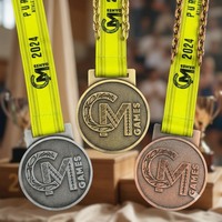 Personalized Zinc Alloy Sports 3D Half Marathon Medals Laser Engraving Polished Finish Custom Logo UV Printing Durable Small MOQ