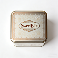 Mini boîte en fer blanc rectangulaire vide, finition mate argentée, pour emballage de gâteaux, chocolats, biscuits, bonbons et cadeaux