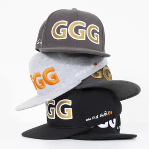 Alta qualidade jersey tecido material personalizado viseira plana bordado logotipo snap back cap e chapéu esportes cap e chapéu para marcas
