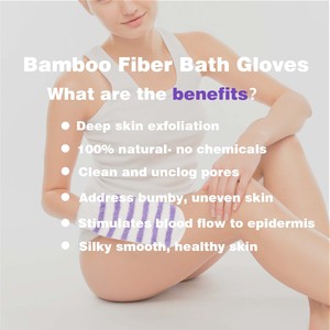 Guanti Esfolianti Naturali in Fibra di Bambù a Doppia Tessitura, Morbidi Guanti per Massaggi e Prodotti da Bagno per Spa - Product Image 5