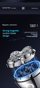 <span class=keywords><strong>Afeitadora</strong></span> Eléctrica Profesional para Hombre, 5 Cuchillas, Control por Aplicación, Impermeable, para Cuerpo y Bikini, Diseño Único en Forma <span class=keywords><strong>de</strong></span> Huevo, Nueva Llegada - Product Image 4