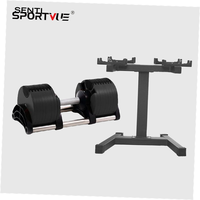 Ensemble d'haltères réglables en acier recouvert de caoutchouc, antidérapants, durables, pour la musculation à domicile, équipement de fitness personnalisé, 20-45 kg