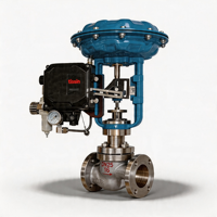 Vanne de régulation à diaphragme pneumatique avec positionneur électronique intelligent et corps en acier inoxydable pour le contrôle de la pression et du débit d'huile et de gaz