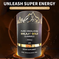 Complément alimentaire énergétique au Shilajit avec logo personnalisé, fibres alimentaires, qualité alimentaire, pour hommes, 60 gommes/flacon