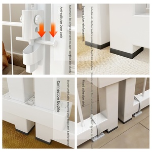 Cerca e Gaiola de Ferro para Cães de Porte Médio a Grande para Uso Interno em Casa, Portão para Animais de Estimação com Design Modular e Porta de Divisão - Product Image 3