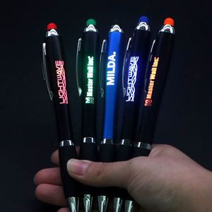 Bolígrafo de Plástico de Alta Calidad con Luz LED, Pantalla Táctil y Pluma con Diseño de Pluma, Personalizable con Logotipo Láser, para Regalo Promocional - Product Image 1
