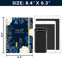 Buku Agenda Diary Happy Planner yang Dapat Disesuaikan, Jadwal Mingguan dan Bulanan dengan Stiker Tab Kantong Kertas Gratis
