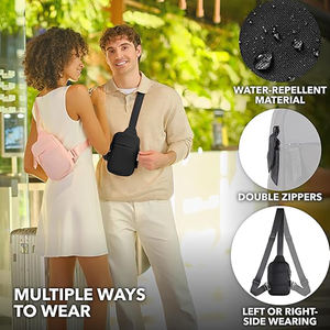 <b>Mini</b> Sling <b>Bag</b> Crossbody Fanny Pack Men & Women Switchable Strap RFID Blocking Pouch Water-Repellent Hidden Pocket for Phone - Product Image 6