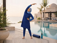 Ensemble Burkini 2 pièces YSYL en polyester et élasthanne, haut à manches longues et pantalon, imprimé numérique, pour la natation, le yoga et les sports nautiques