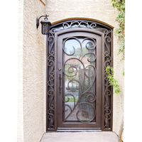 Reja de Hierro Ornamental para Ventanas y Puertas, Diseño Decorativo de Hierro Forjado, Puerta Individual de Seguridad Metálica para Entrada Principal