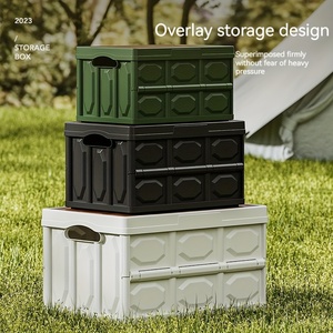 Coizy Cắm Trại Lưu Trữ Hộp Đóng Mở Nhựa Lưu Trữ Hộp Công Suất Gấp Lưu Trữ pltasic Hộp Với Nắp Bằng Gỗ - Product Image 2