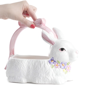 Porcelain Ceramic <strong>Bunny</strong> <strong>Easter</strong> <strong>Basket</strong> - Product Image 6