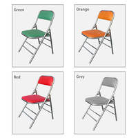Chaises pliantes rembourrées en tissu métallique fantaisie avec coussin pour mosquée musulmane prière église mariage conférence jeu tissu cuir