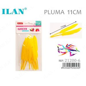 ขนนกสีเหลือง ILAN Pluma ขนาด 11 ซม. สำหรับงานประดิษฐ์และตกแต่ง - Product Image 1