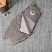 Asweets Sac de couchage raton laveur gris chaud intérieur-extérieur en peluche douce en forme d'animal pour enfants