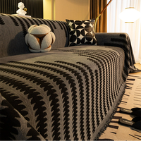 Housse de canapé en chenille géométrique moderne de luxe, imperméable, anti-griffures pour chat, résistante à la saleté, coussin d'automne-hiver 180*130cm