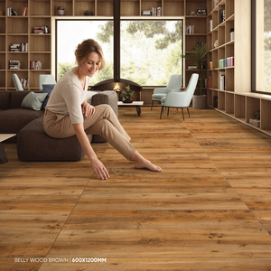 Carreaux de sol en bois beige brésilien 600x1200mm 24x48in Ouganda 900x1800 Carreaux en porcelaine Swissair Carreaux pour sol de garage - Product Image 3