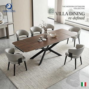 <span class=keywords><strong>Table</strong></span> à manger extensible <span class=keywords><strong>avec</strong></span> plateau en céramique frittée de 12 mm d'épaisseur, pieds en métal, <span class=keywords><strong>table</strong></span> multifonctionnelle pour la maison et le bureau - Product Image 1