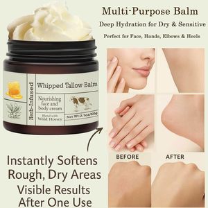 Balsamo di Sebo Biologico da Bovini Alimentati a Erba all'Ingrosso, <span class=keywords><strong>Crema</strong></span> Viso OEM/ODM con Cera d'Api e Miele di Manuka, Idratante Rassodante Riparatore per la Pelle, Skincare Personalizzata - Product Image 3