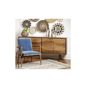 Buffet de style transitionnel en bois de chêne avec finition naturelle lavée - Product Image 4