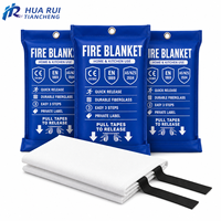 Couverture anti-feu en fibre de verre imprimée sur mesure pour la sécurité en cuisine, résistante à la chaleur, couverture d'urgence domestique avec languettes de dégagement rapide