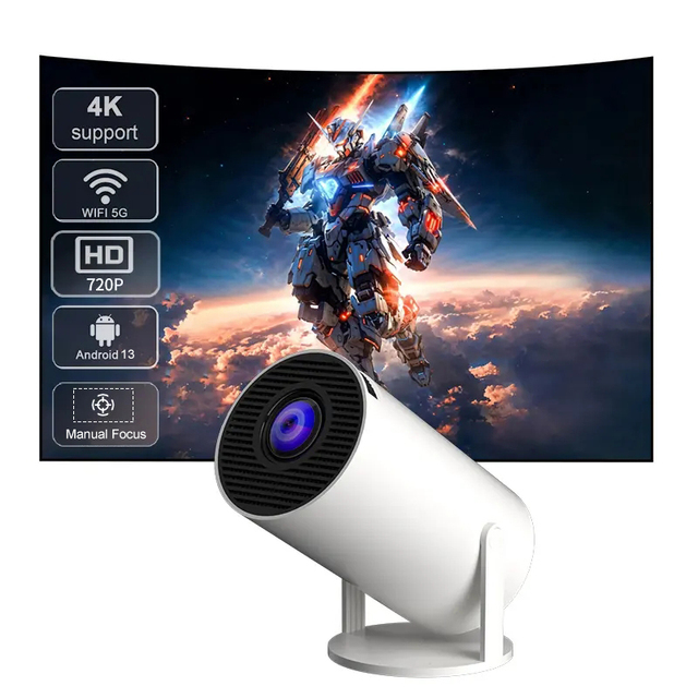 HY300 PRO Smart Portable Projector Android 13 Dual WIFI LCD Video 1080P Home Theater Game Projector 4K Mini Projectors