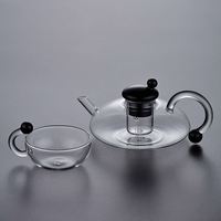 Théière en Verre à Haute Température, Dispositif de Préparation de Thé, Séparation Eau/Thé Parfumé, Poêle en Céramique Électrique, Service à Café et Thé Luxe Léger