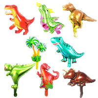 Großhandel Mini Cartoon Dinosaurier Form Folienballon Kleiner Tyrannosaurus Rex Aluminiumfolienballon Dino-Thema Kindergeburtstag Dekoration